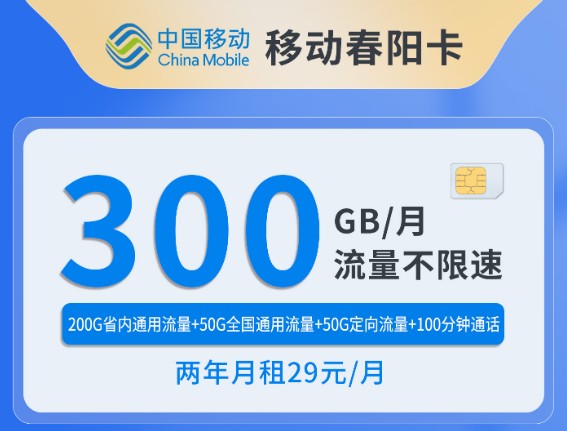 山东移动春阳卡流量